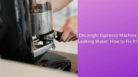 Fix DeLonghi Espresso Machine Leaking Water Step